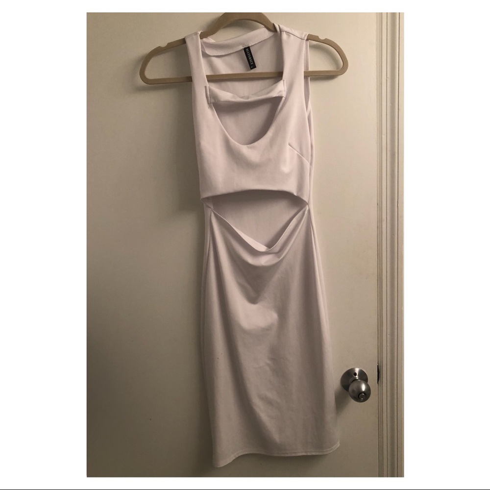 White bodycon dress with cut out